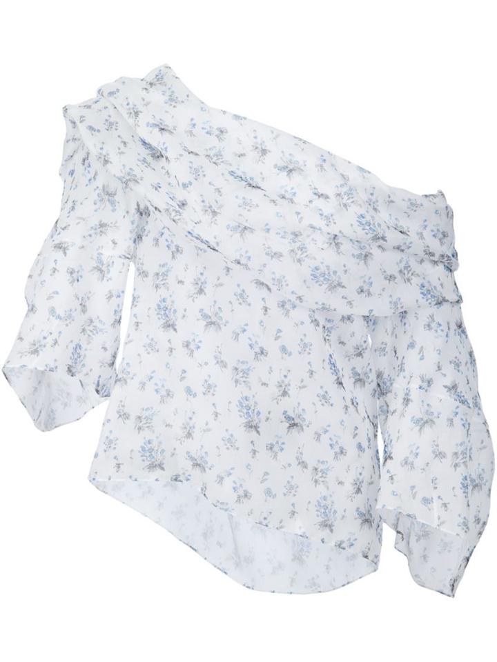 Rosie Assoulin Floral Print One-shoulder Blouse