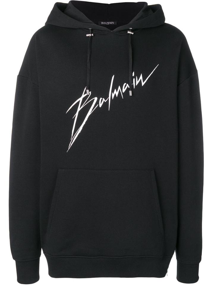Balmain Logo Hoodie - Black