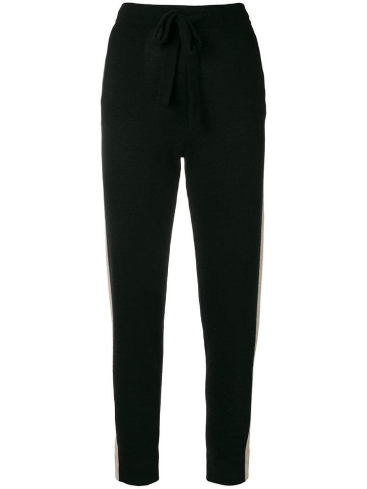 Quantum Courage Side Stripe Knitted Track Pants - Black