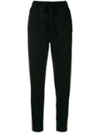 Quantum Courage Side Stripe Knitted Track Pants - Black