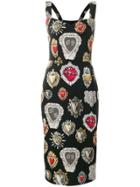 Dolce & Gabbana Sacred Heart Print Dress - Black