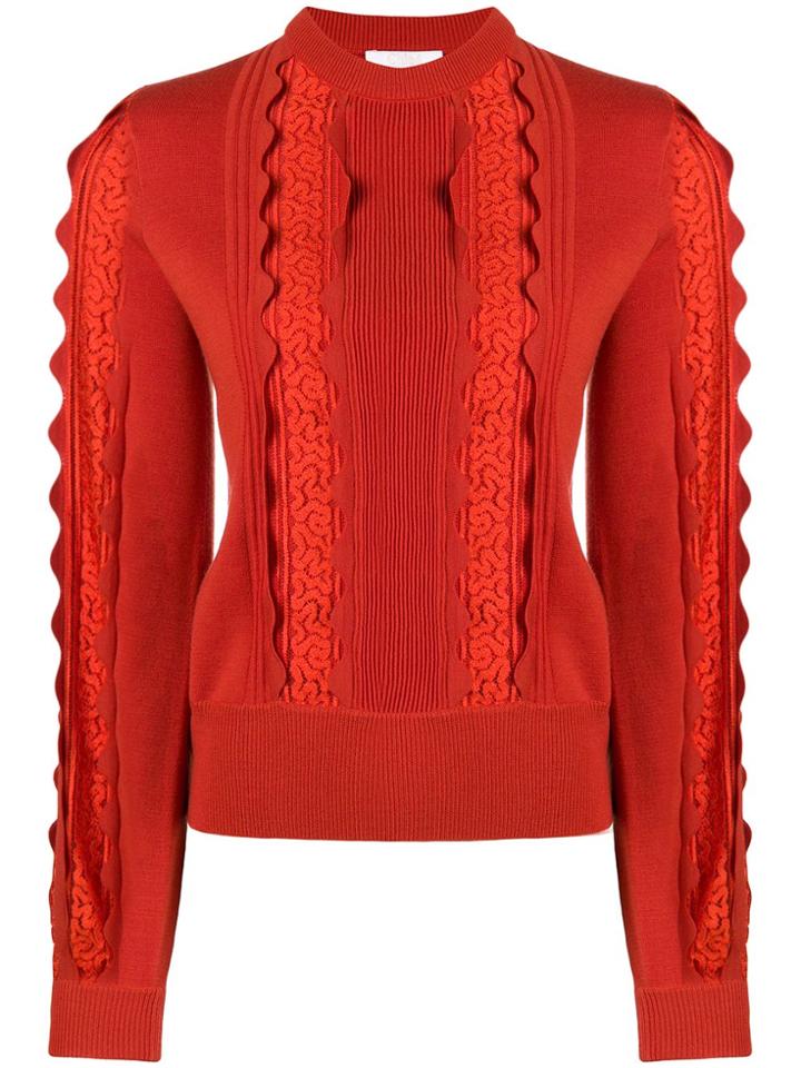 Chloé Lace Panel Sweater - Yellow & Orange