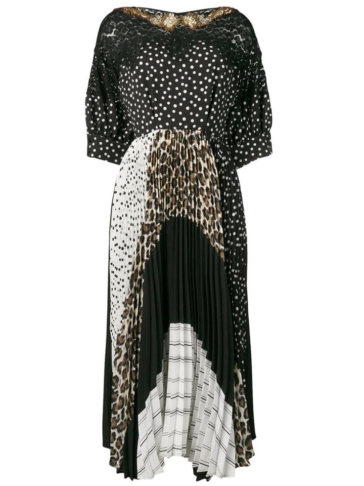 Antonio Marras Mixed-print Panelled Dress - Black