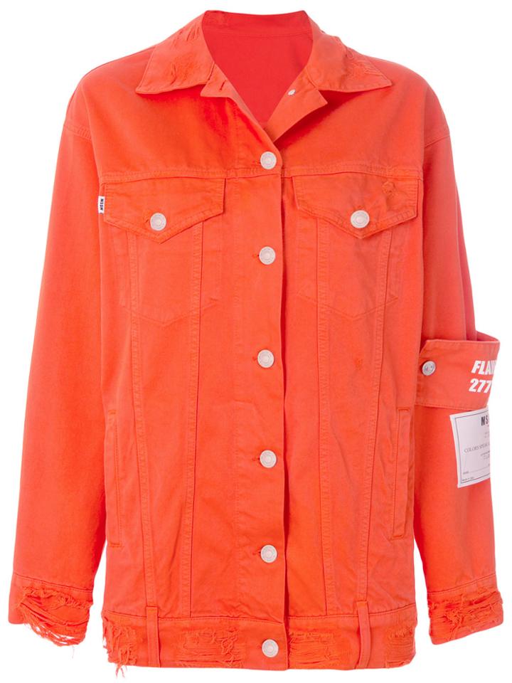 Msgm Oversized Denim Jacket - Yellow & Orange