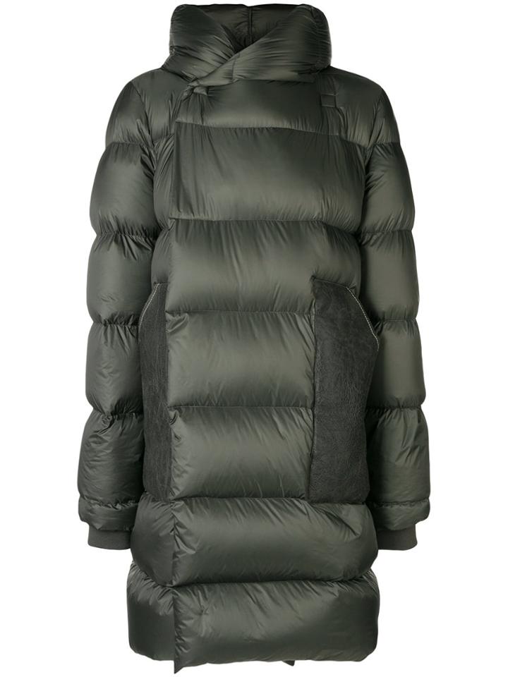 Rick Owens Hooded Padded Coat - Green