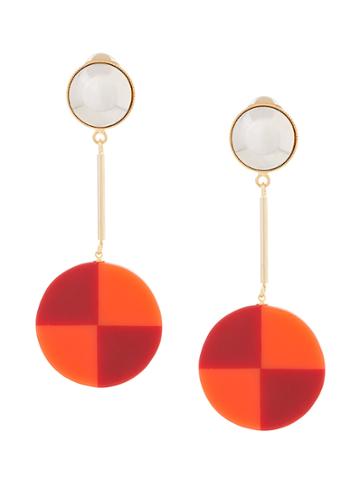 Bijou R.i Contrast Pendulum Earrings - Metallic