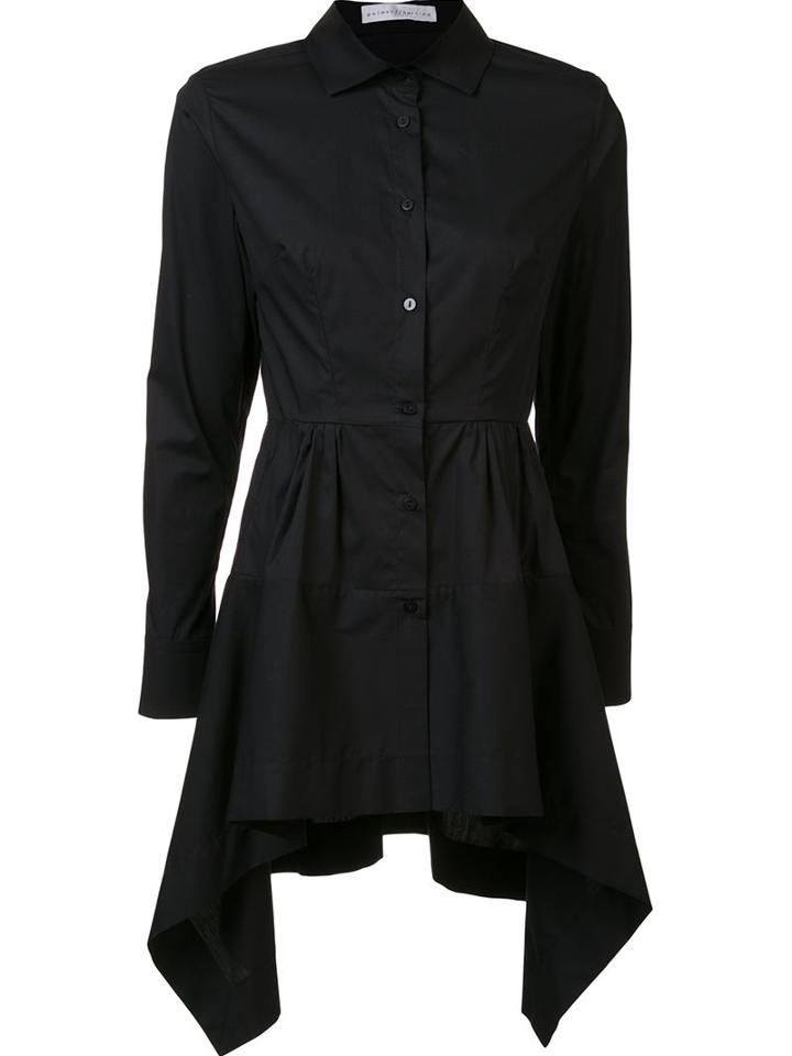 Palmer / Harding Asymmetric Hem Long Shirt, Women's, Size: 6, Black, Cotton/spandex/elastane