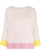 Fine Edge Colour Block Sweater - Neutrals