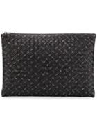 Bottega Veneta Intrecciato Slim Clutch - Black
