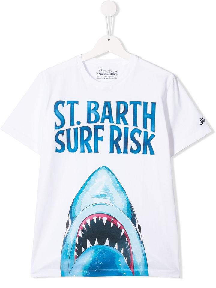 Mc2 Saint Barth Kids Shark T-shirt - White