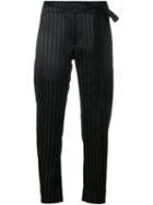 Ann Demeulemeester Striped Effect Trousers, Women's, Size: 34, Black, Cotton/spandex/elastane/rayon/wool