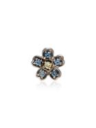 Loquet 18kt White Gold Forget Me Not Diamond Flower Charm - Silver