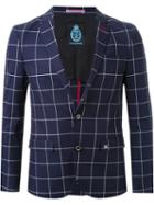Guild Prime Checked Blazer, Men's, Size: Small, Blue, Cotton/polyurethane