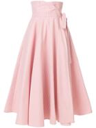 Sara Battaglia High-waisted Gingham Full Skirt - Pink & Purple