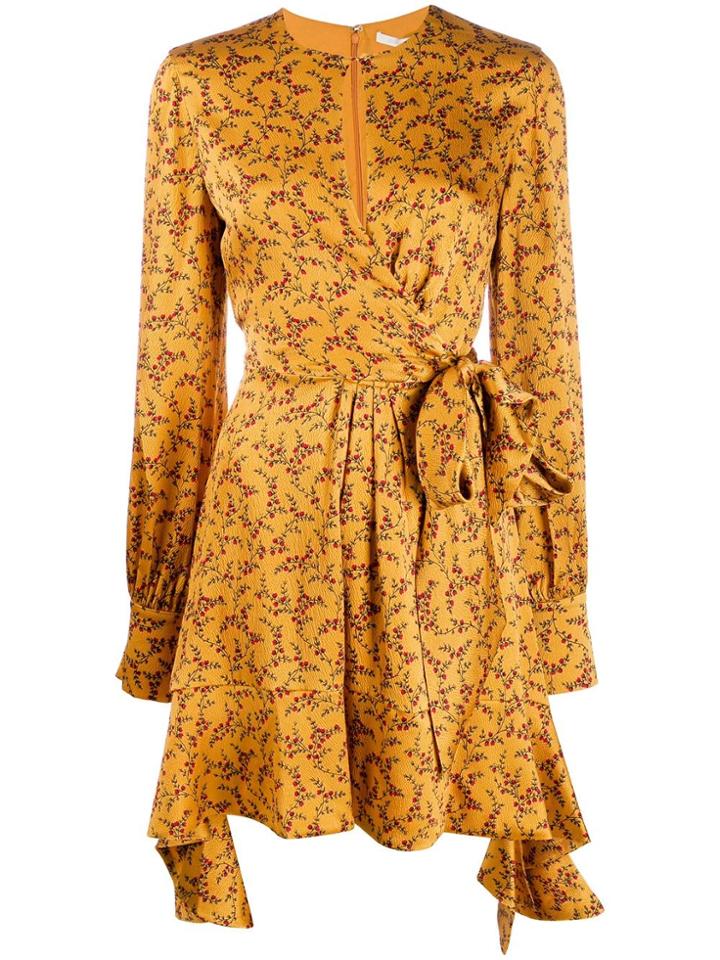 Jonathan Simkhai Printed Ruffle Dress - Yellow