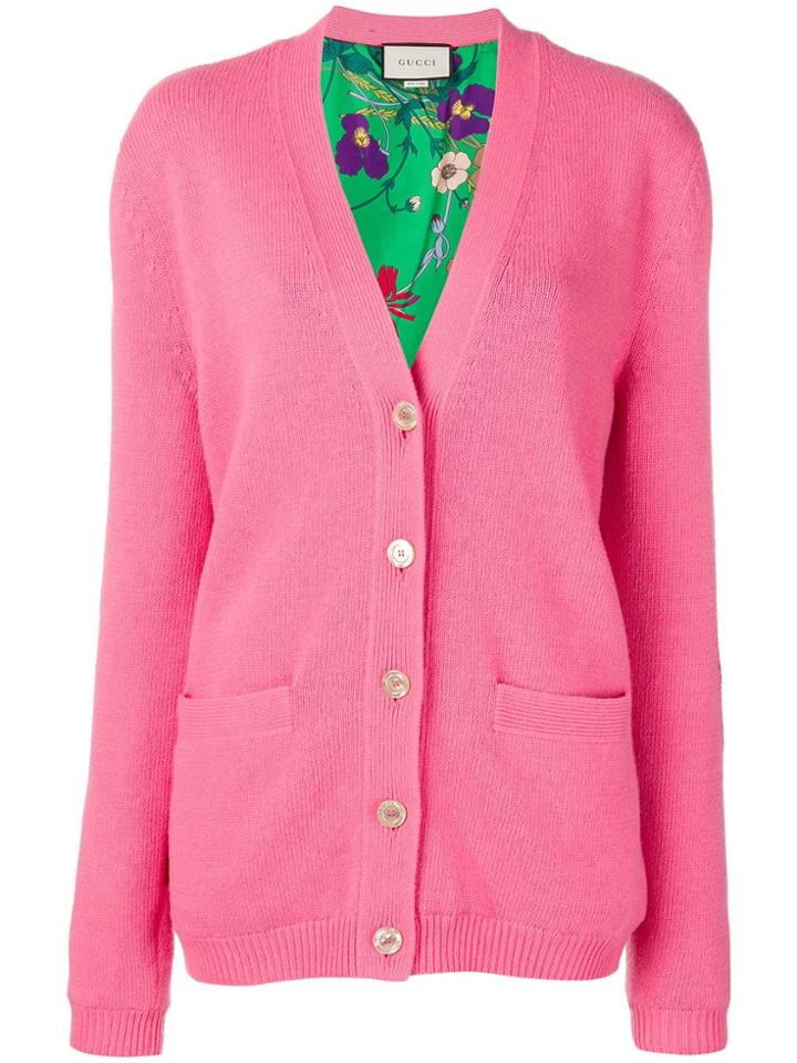 Gucci Logo Cardigan - Pink