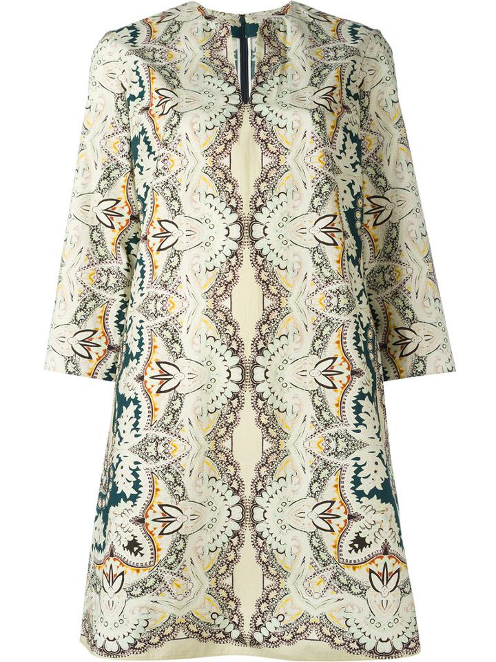 Etro Floral Print Dress, Women's, Size: 42, Nude/neutrals, Cotton
