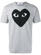 Comme Des Garçons Play Heart Print T-shirt, Men's, Size: Small, Grey, Cotton