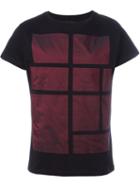 Letasca Bordeaux Red Squares Print T-shirt