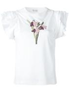 Red Valentino Flutter Sleeve T-shirt, Women's, Size: Xs, White, Cotton/polyester