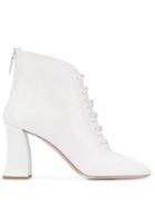 Miu Miu Lace-up Detail Ankle Boots - White