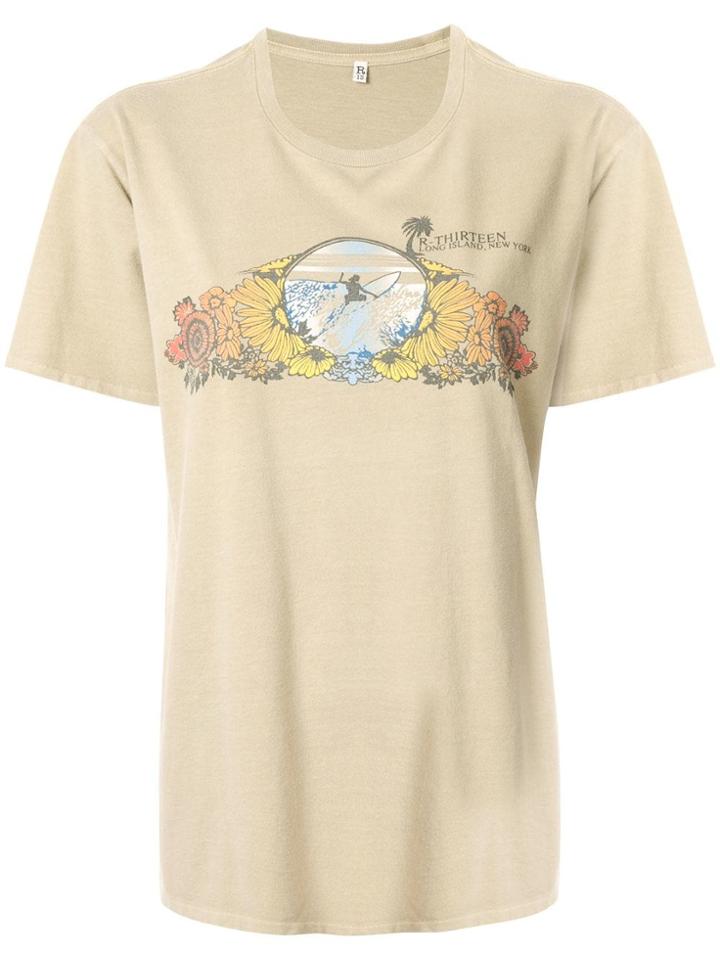 R13 Long Island Surf Boyfriend T-shirt - Brown