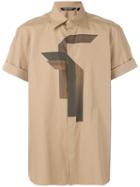 Neil Barrett - Printed Short Sleeve Shirt - Men - Cotton - 40, Nude/neutrals, Cotton