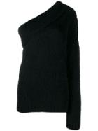 Erika Cavallini Furry One Sleeve Sweater - Black
