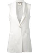 Semicouture - One Button Gilet - Women - Polyester/spandex/elastane/viscose - 40, White, Polyester/spandex/elastane/viscose