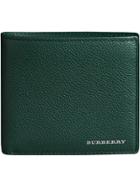 Burberry Grainy Leather International Bifold Wallet - Green