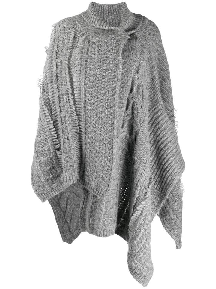 Stella Mccartney Chunky-knit Shawl Cardigan - Grey