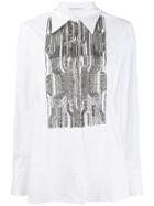 Alberta Ferretti Decorative Bib Shirt - White