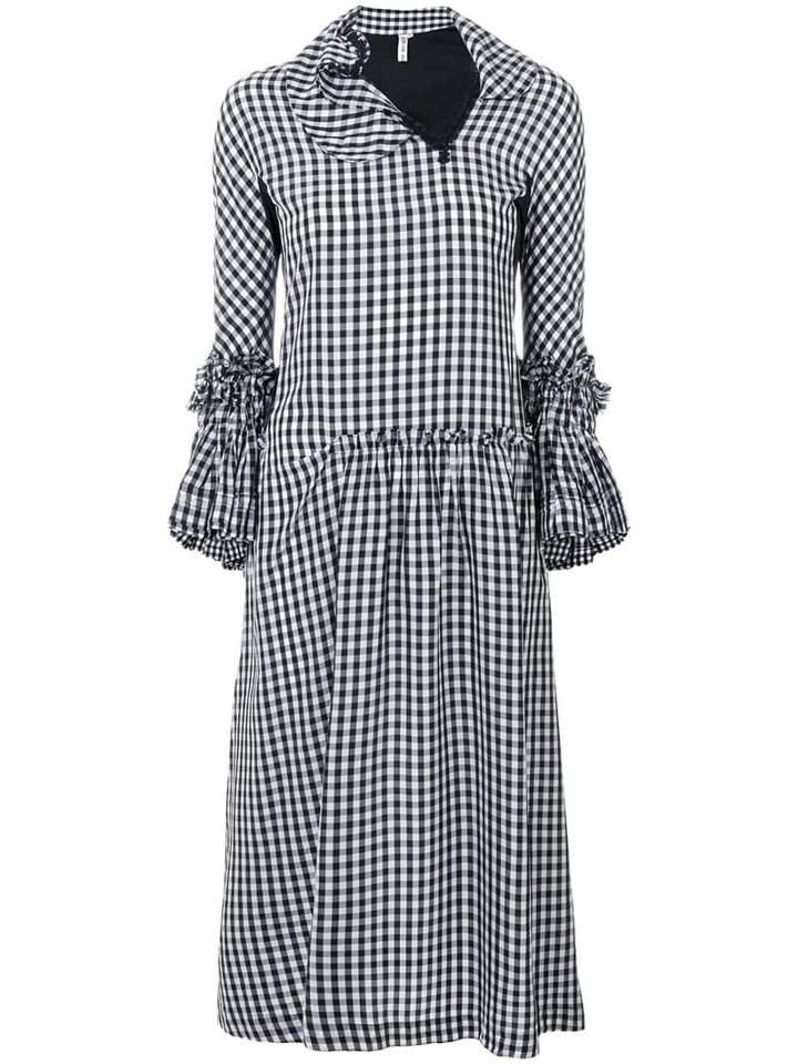 Comme Des Garçons Pre-owned Ruffled Gingham Dress - Black