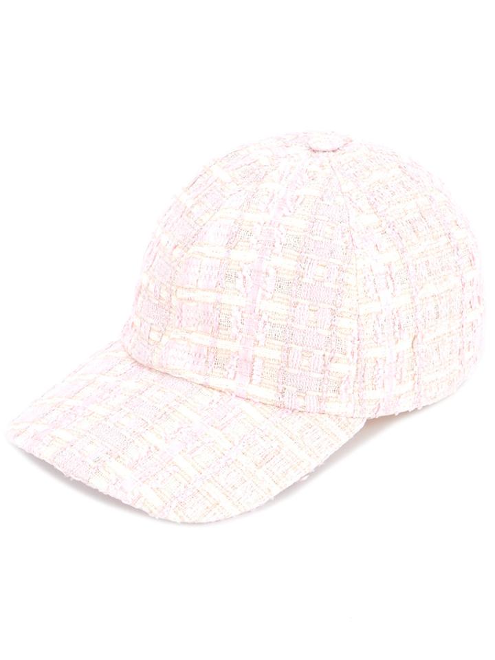 Federica Moretti Classic Tweed Cap - Pink & Purple