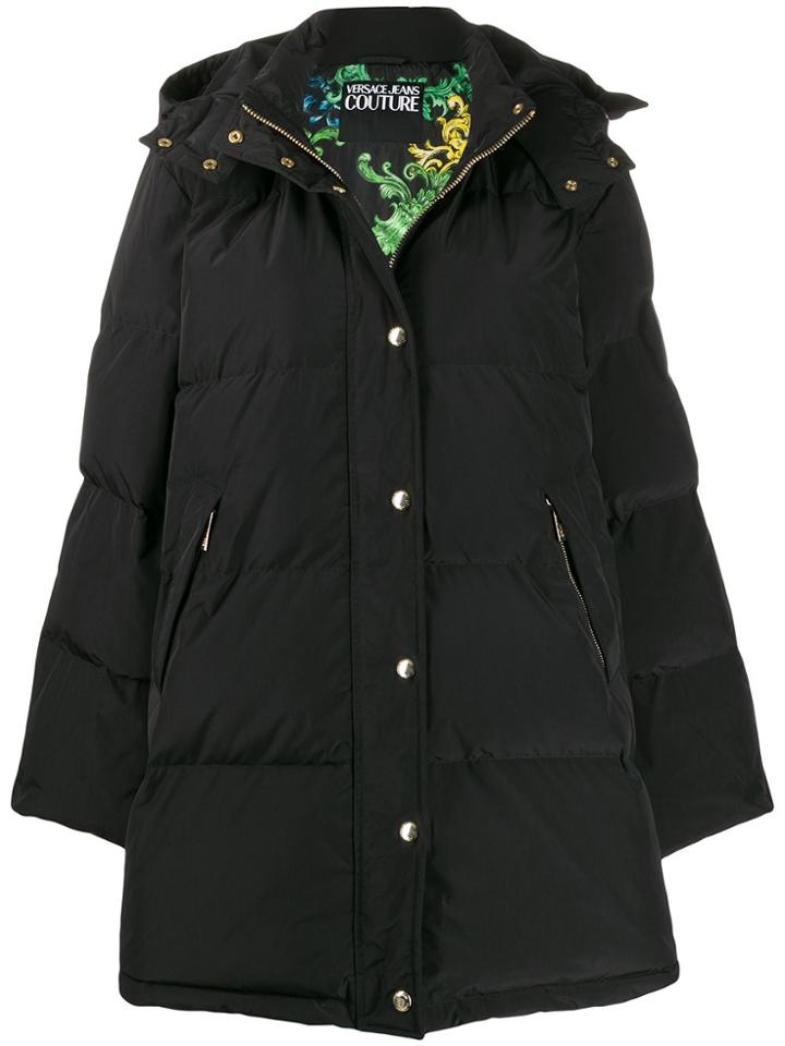 Versace Jeans Couture Hooded Puffer Coat - Black