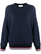 Thom Browne Oversized Crew Navy Sweatshirt - Blue