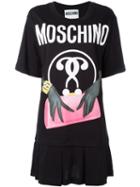 Moschino Printed T-shirt Dress, Women's, Size: 38, Black, Cotton