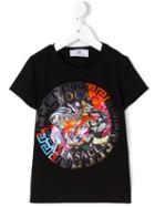 Young Versace Medusa Print T-shirt, Girl's, Size: 12 Yrs, Black