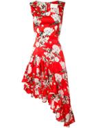 Giuseppe Di Morabito Floral Print Ruffled Dress - Red