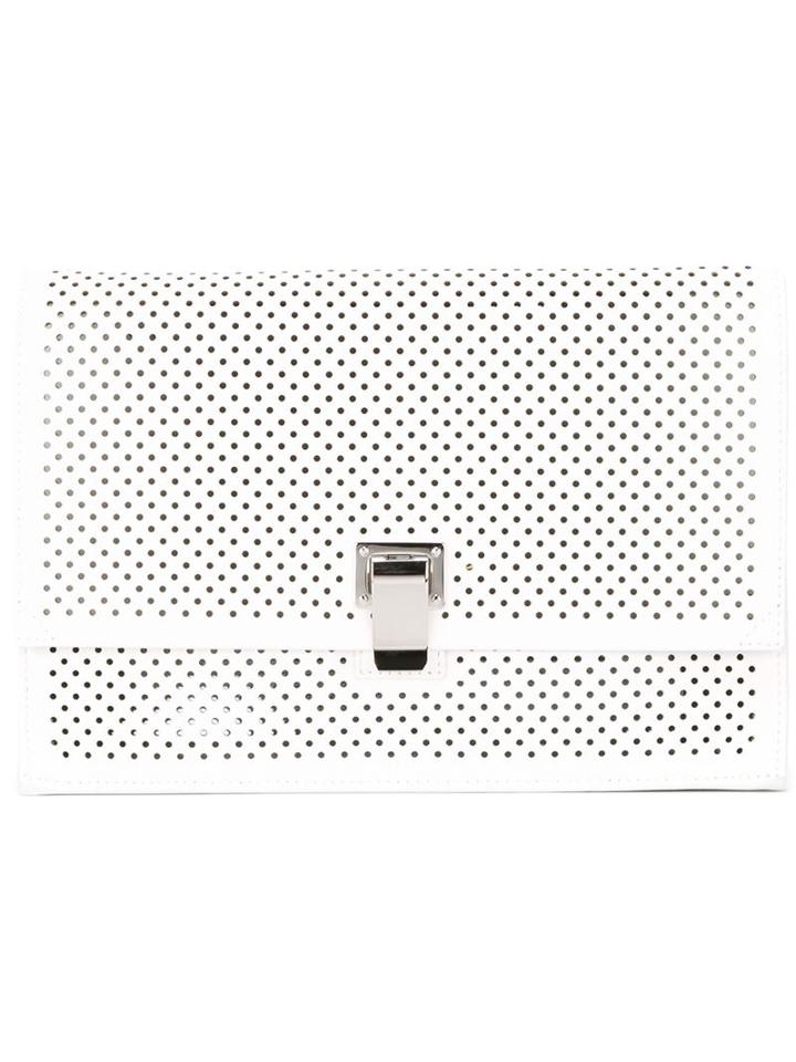 Proenza Schouler Small Lunch Clutch, Women's, White, Leather
