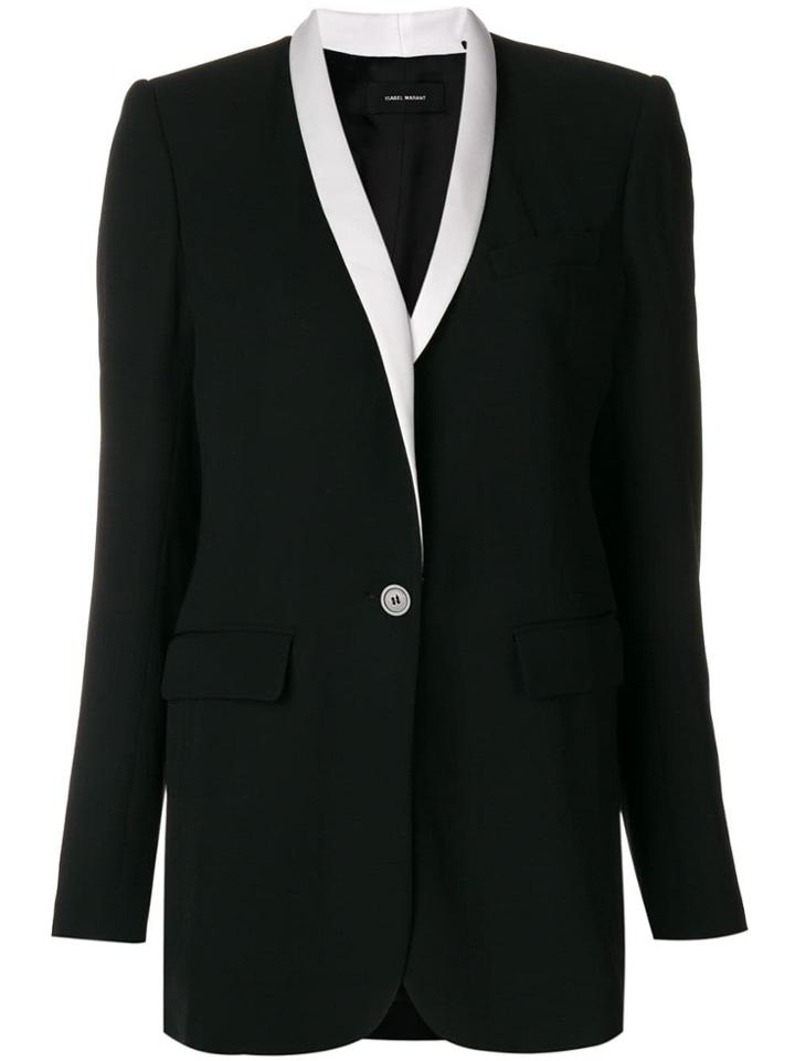 Isabel Marant Contrast Lapel Blazer - Black