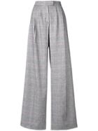 Vivetta Plaid Flared Tailored Trousers - Grey