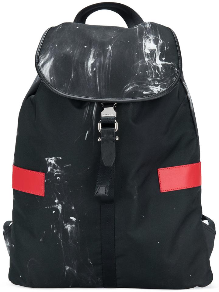 Neil Barrett Block Stripe And Graphic Print Backpack - Black