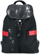 Neil Barrett Block Stripe And Graphic Print Backpack - Black