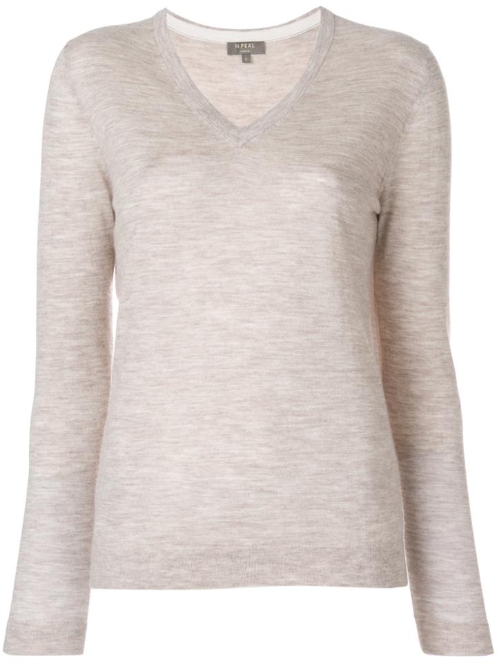 N.peal Cashmere Block Elbow Jumper - Nude & Neutrals