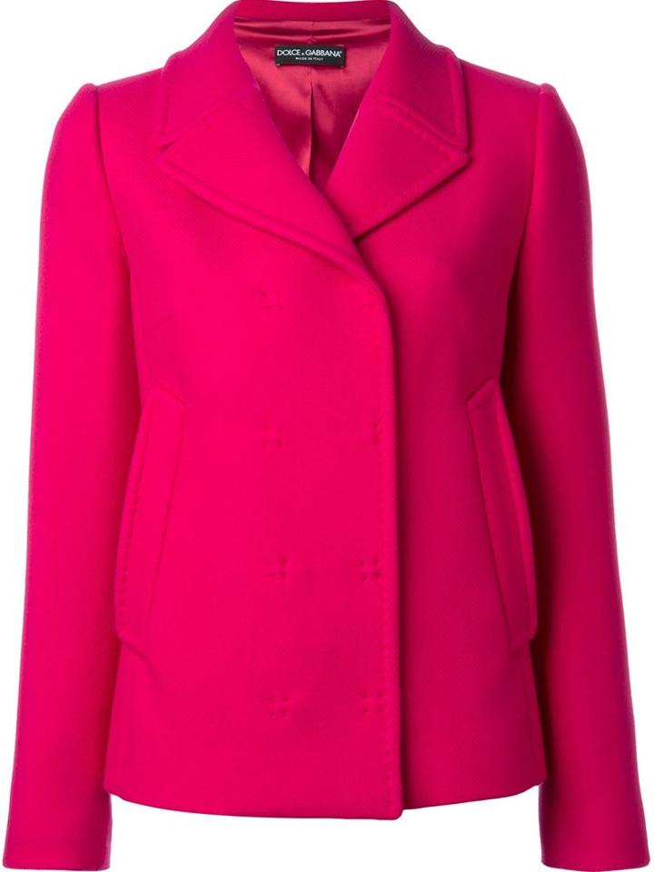 Dolce & Gabbana Fitted Jacket, Women's, Size: 44, Pink/purple, Silk/spandex/elastane/cashmere/virgin Wool