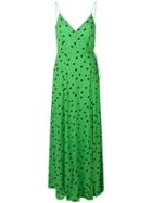 Ganni Polka Dot Maxi Dress - Green