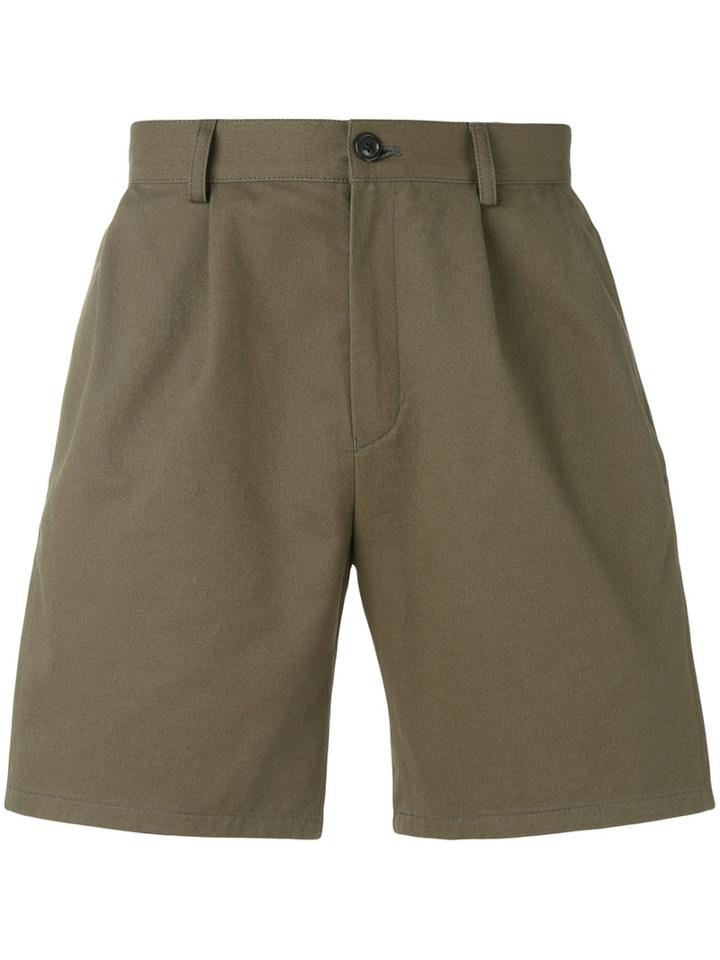 Gosha Rubchinskiy - Logo Embroidery Bermudas - Men - Cotton/polyester - L, Green, Cotton/polyester