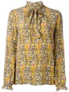 Fay Paisley Print Blouse, Women's, Size: Medium, Yellow/orange, Silk