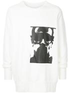 Julius Portrait Printed Sweater - White